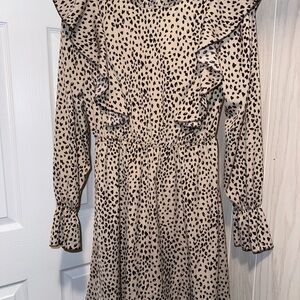 Long Sleeve Leopard Print Dress